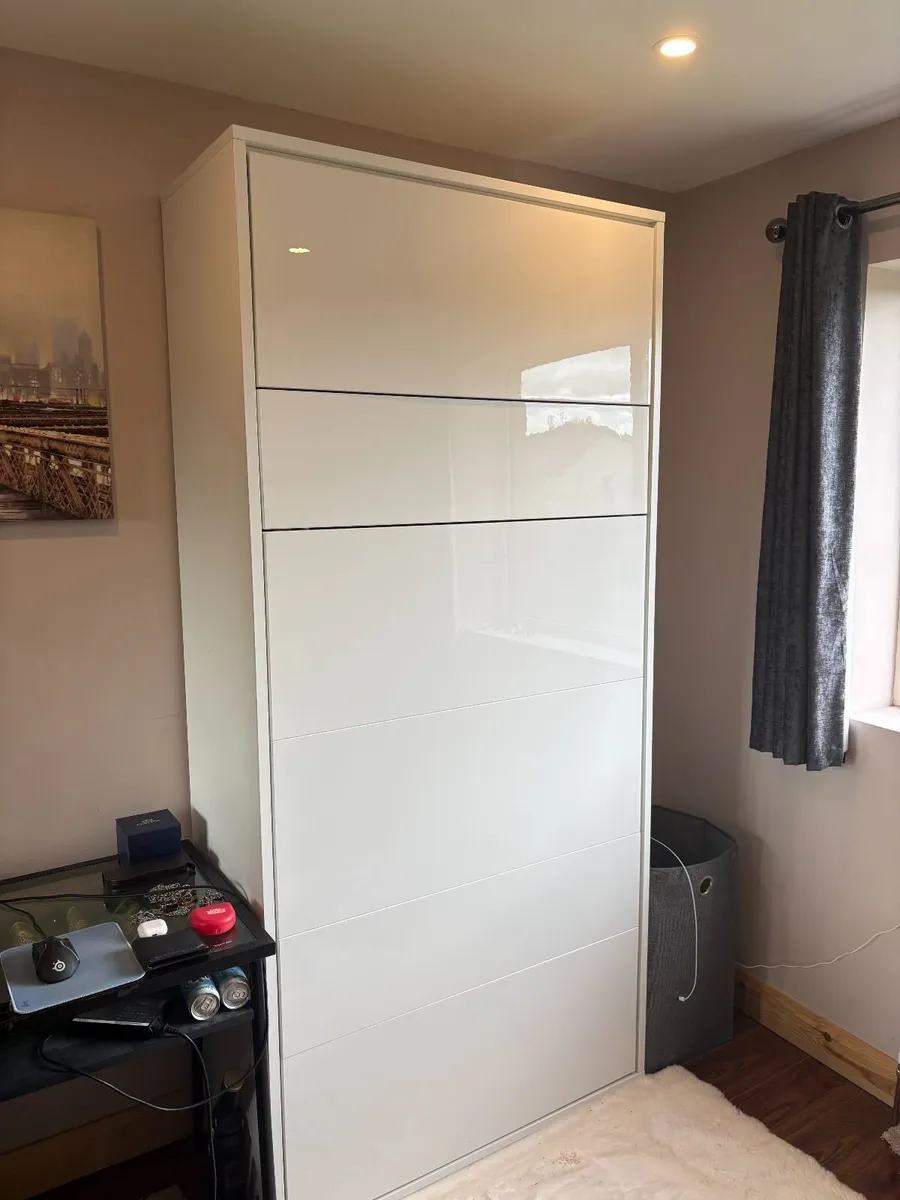 Modern Single Wall/Murphy Bed - High Gloss Finish - Image 3