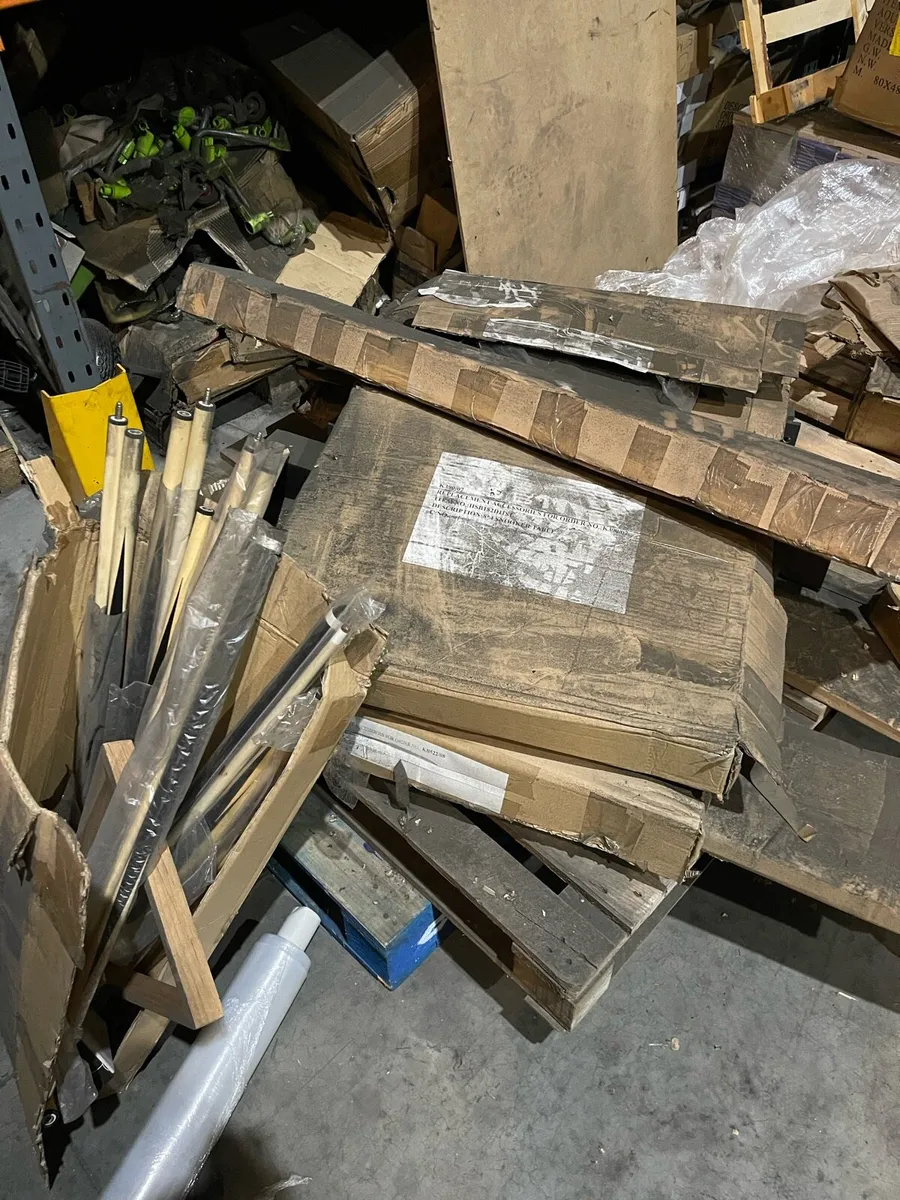 Assortment of football table parts