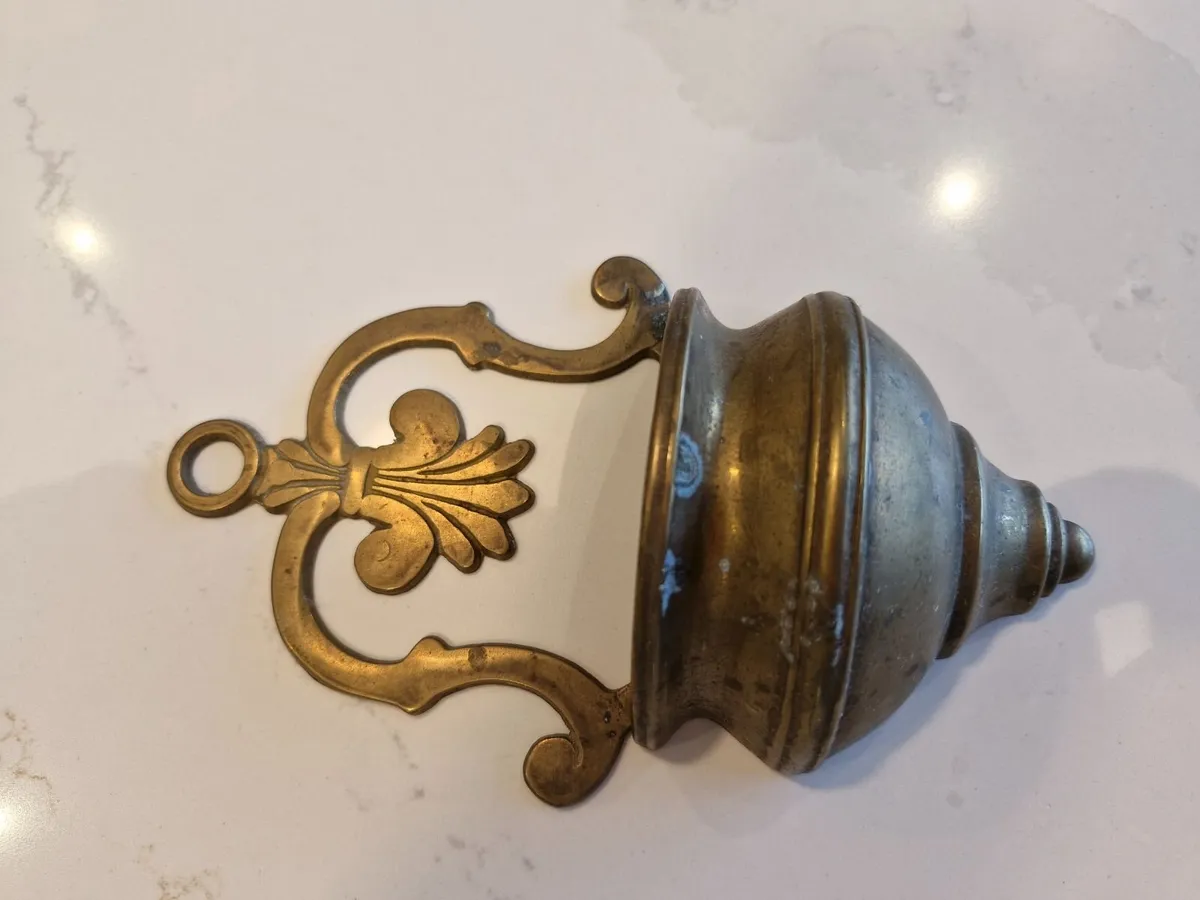 Antique Brass Wall Hanging Holy Water Font / Stoup - Image 2