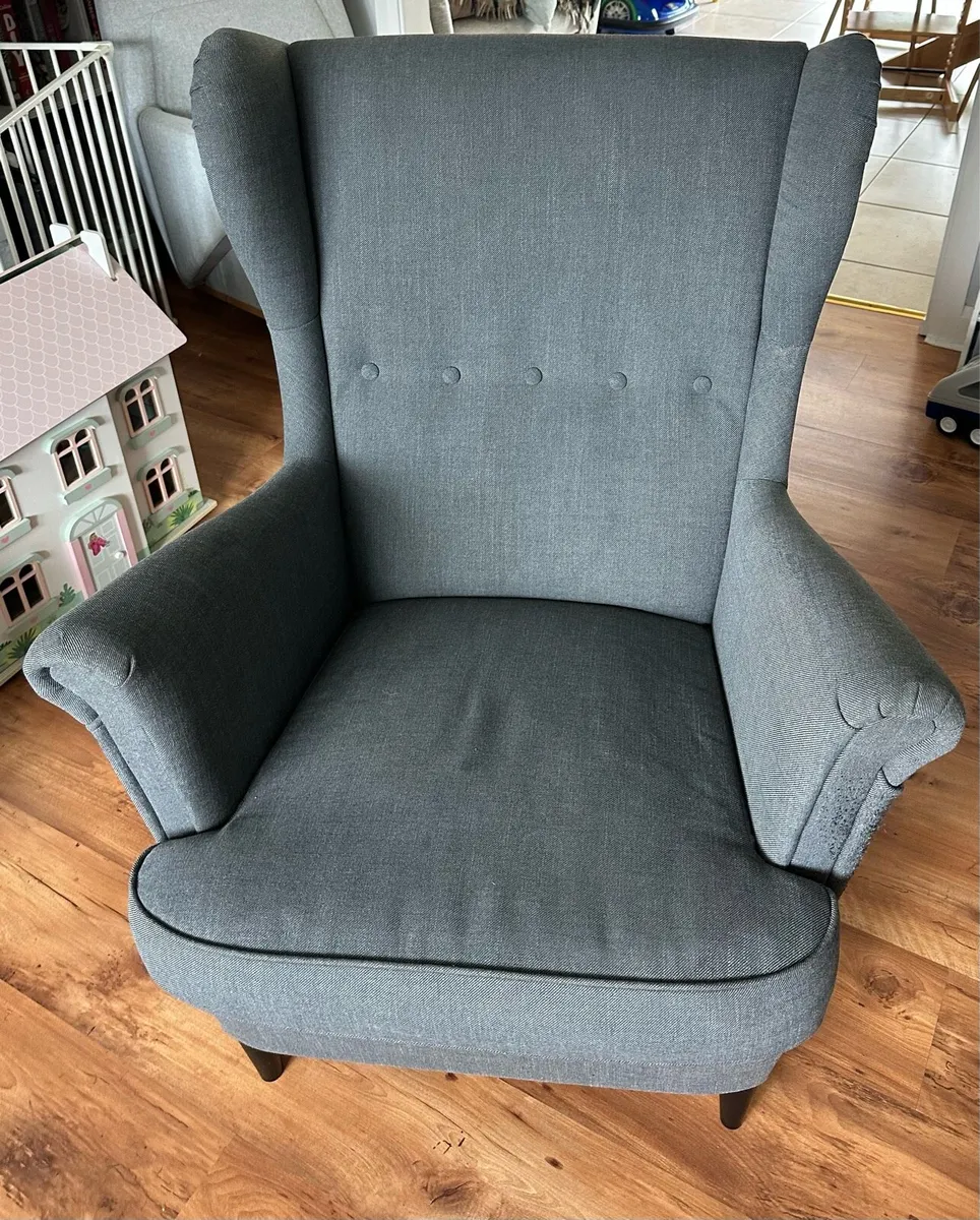 Ikea armchair and footstool - Image 1