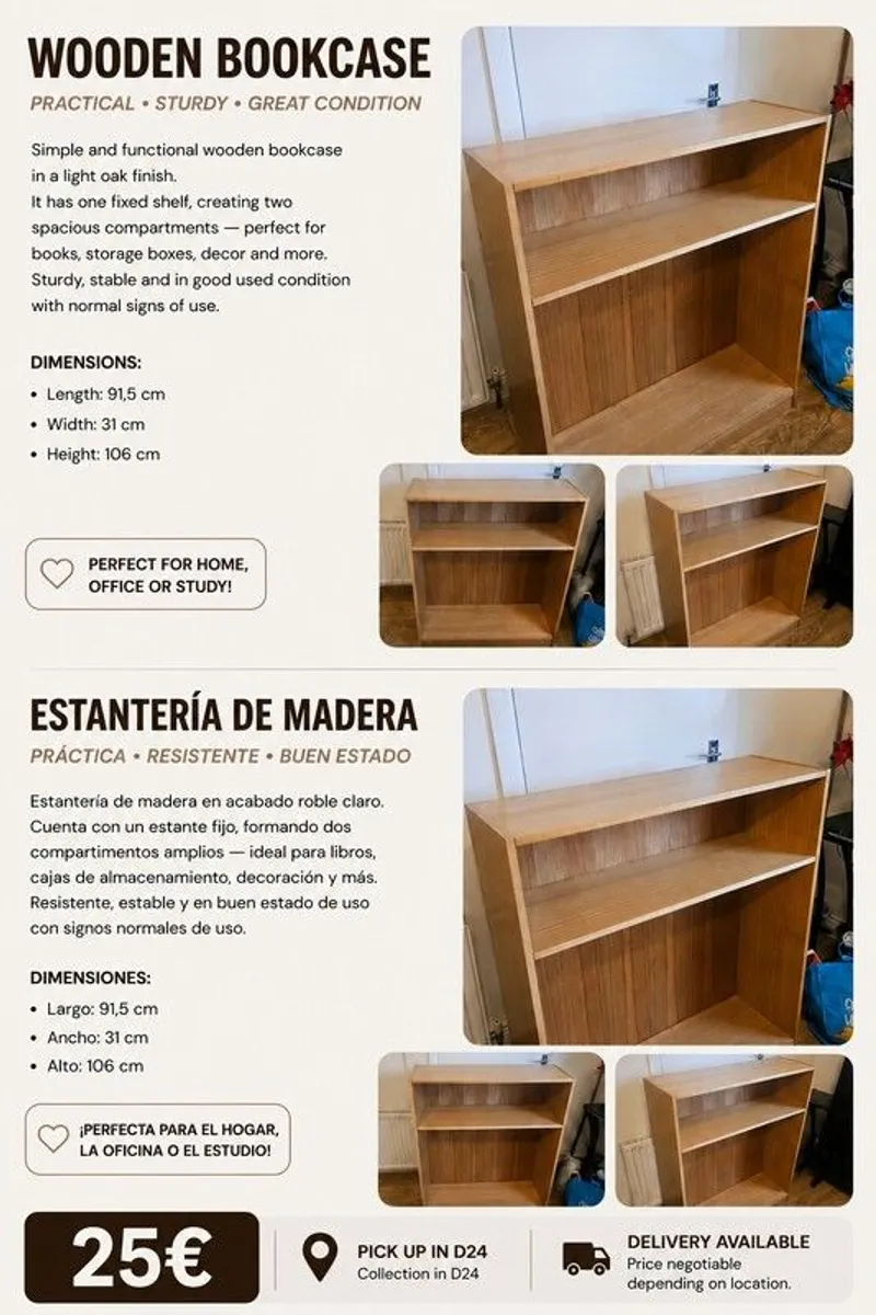 wooden bookcase