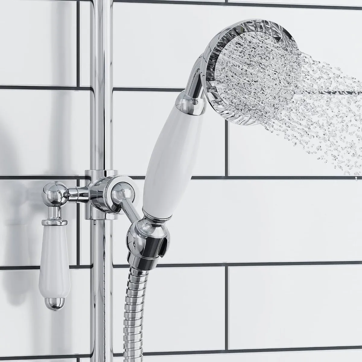 Downton Thermostatic 2 Outlet Shower System - Image 4