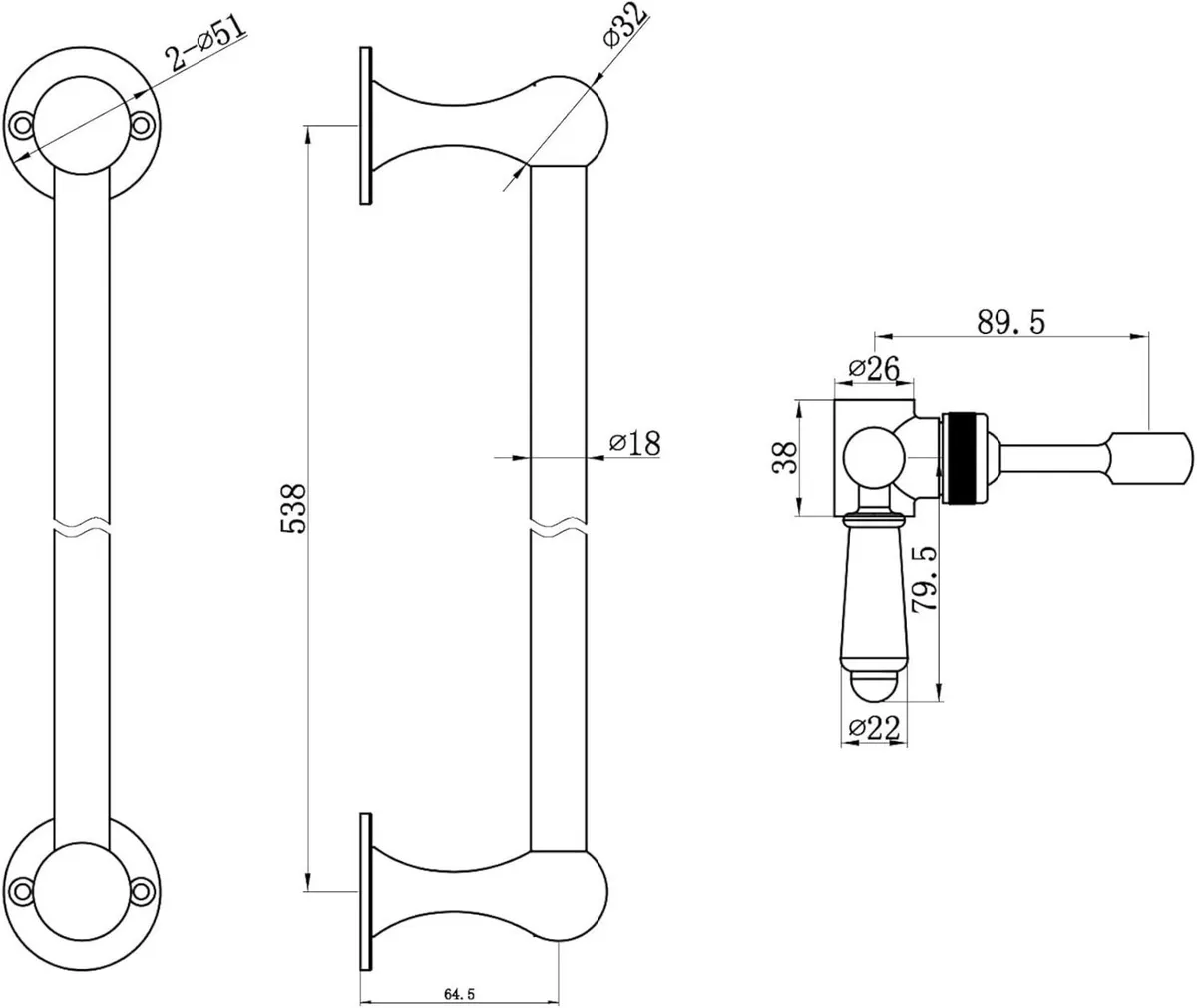 S27 Shower Slide Rail Riser Brass Head Holder - Image 2