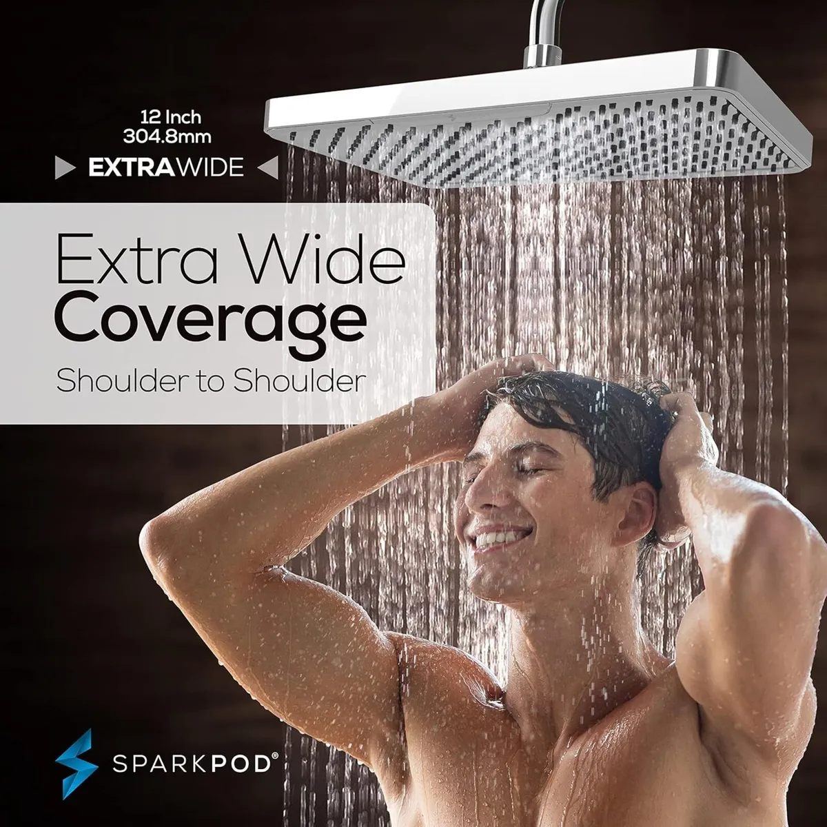 12 Inch Rectangle Rain Shower Head Ceiling Or - Image 3