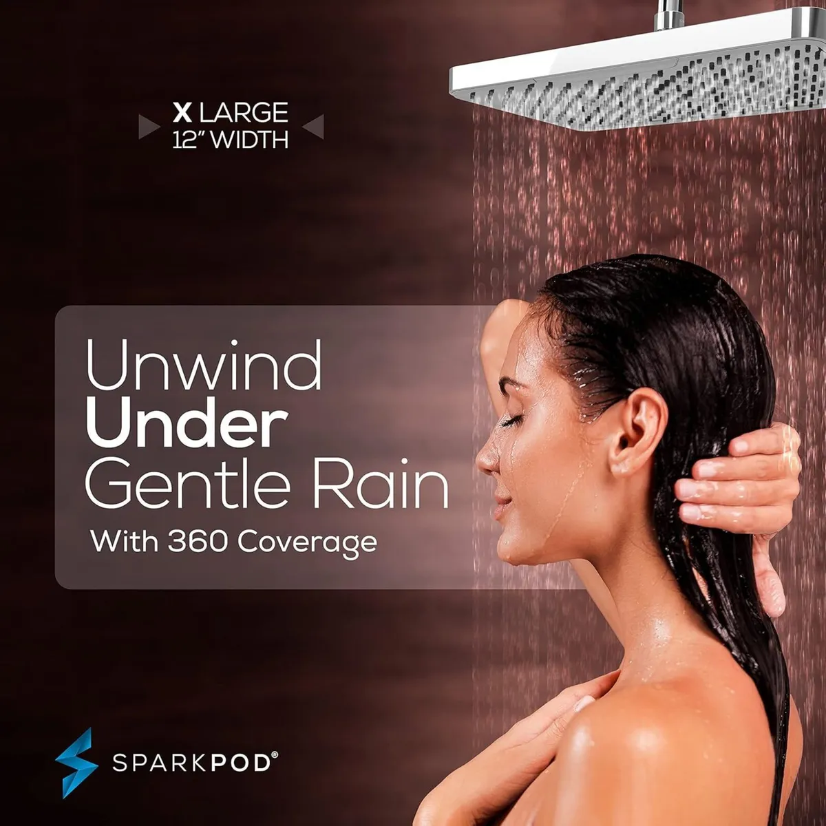 12 Inch Rectangle Rain Shower Head Ceiling Or - Image 4