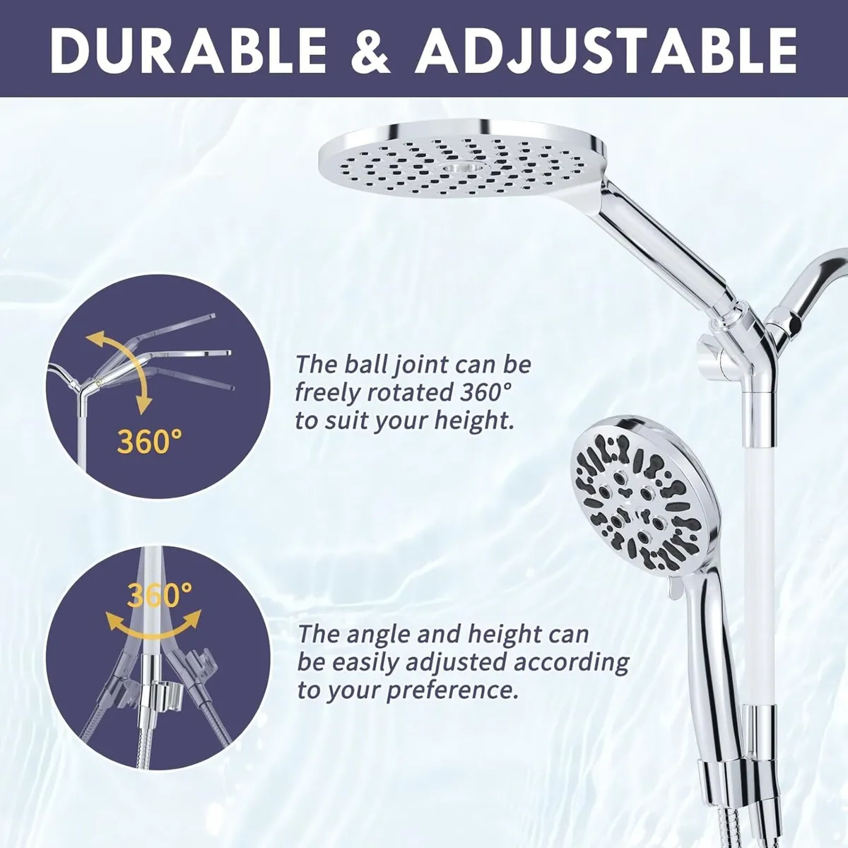 Modern Dual Shower Head with Handheld Spray 7.5 - Image 2