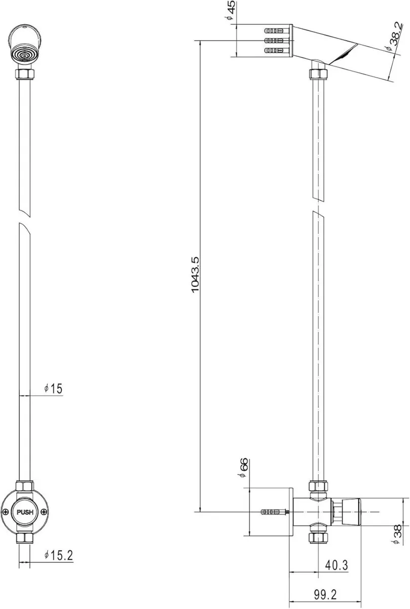Vision Non-Concussive 1 Outlet Shower System - Image 3