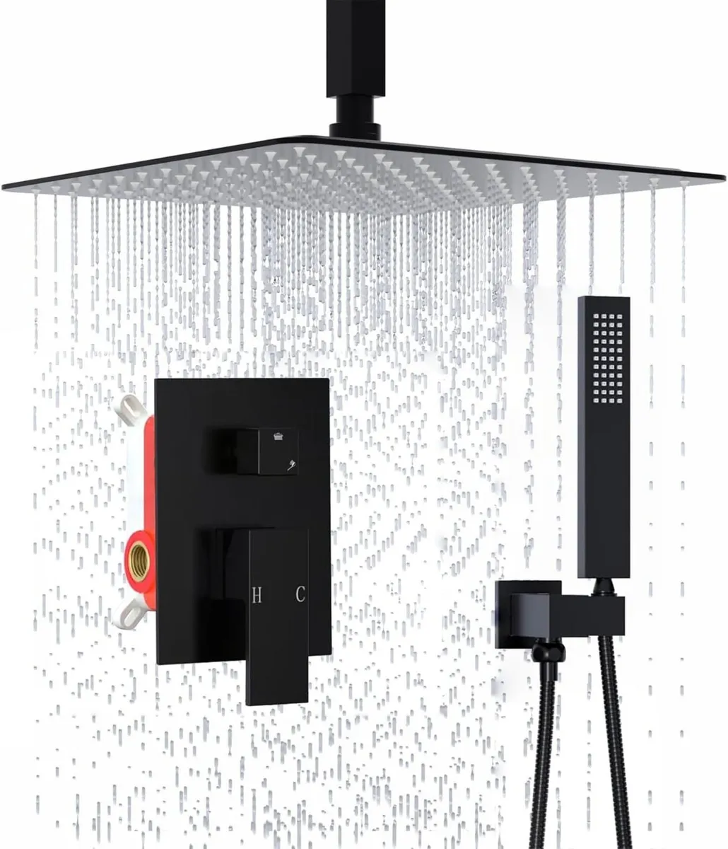 Matte Concealed Shower System Rainfall Head - Image 1