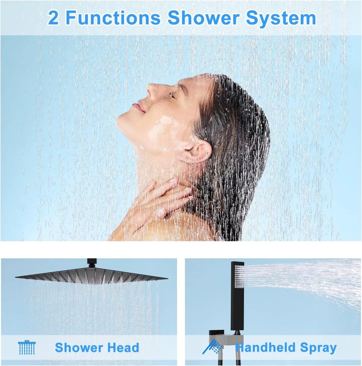 Matte Concealed Shower System Rainfall Head - Image 3