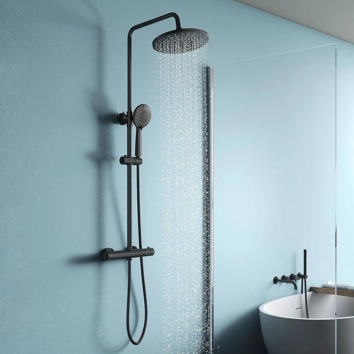 Thermostat Shower Set with Overhead Thermostatic - Image 1