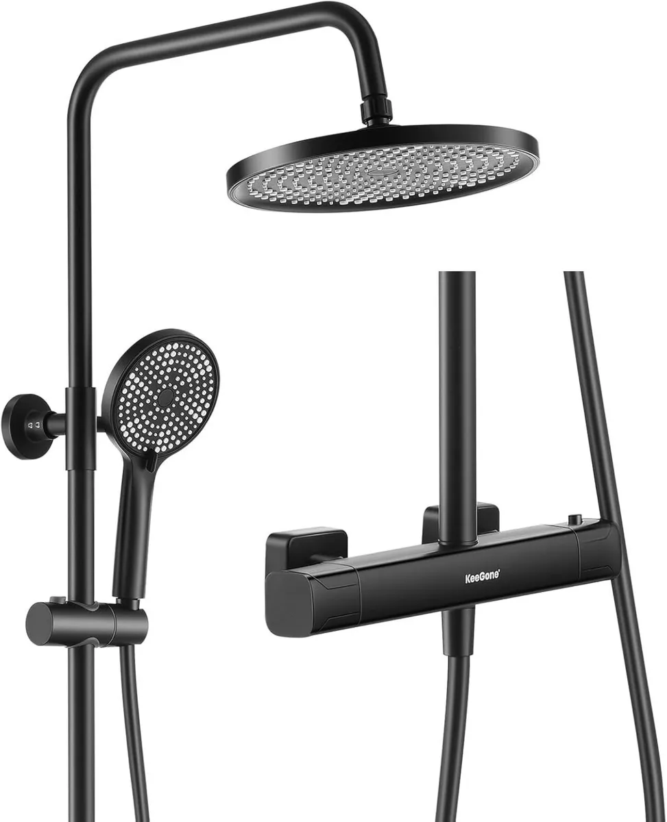 Thermostatic Shower Mixer Set Stainless Steel Bar - Image 1