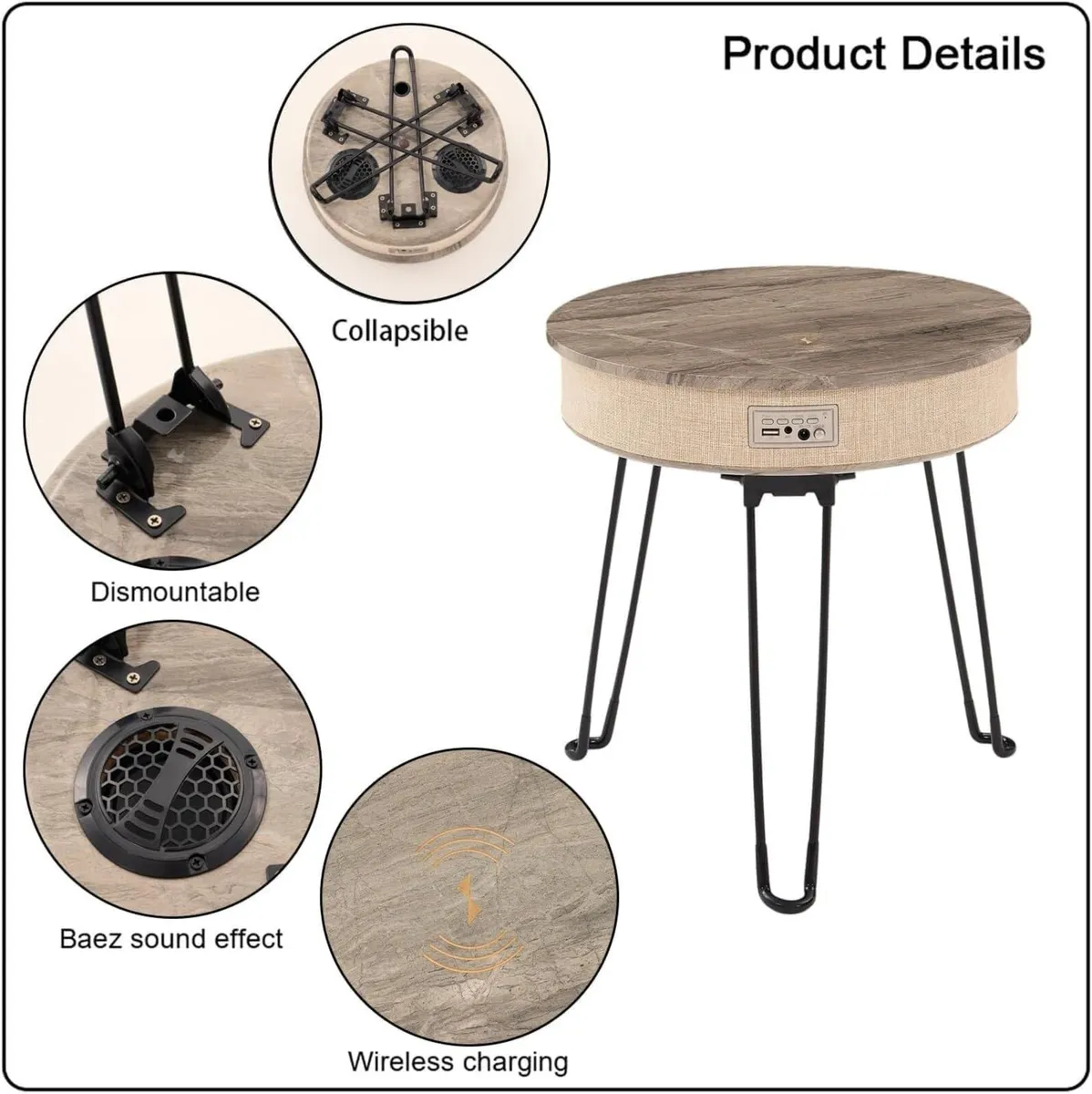 Foldable Multi-Function Coffee Music Table 10W - Image 4