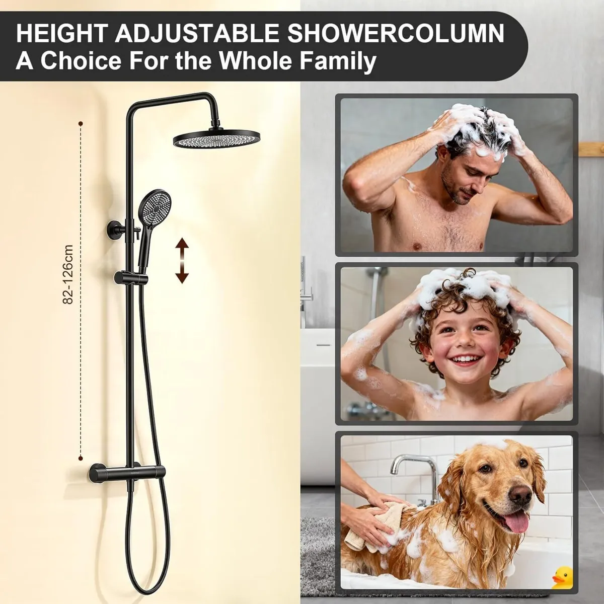 Shower System Complete Set with Thermostat 25CM - Image 3