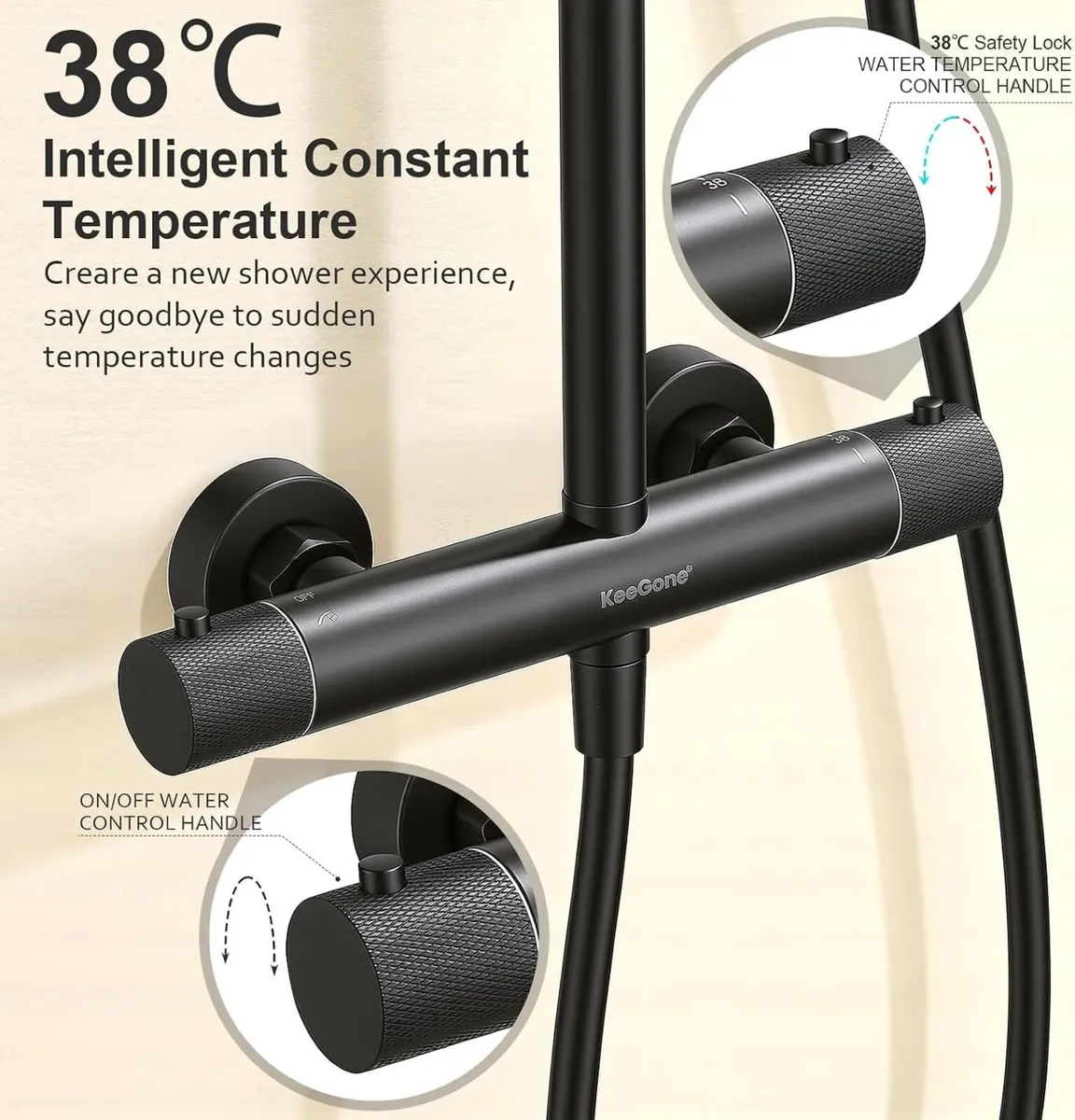 Shower System Complete Set with Thermostat 25CM - Image 2