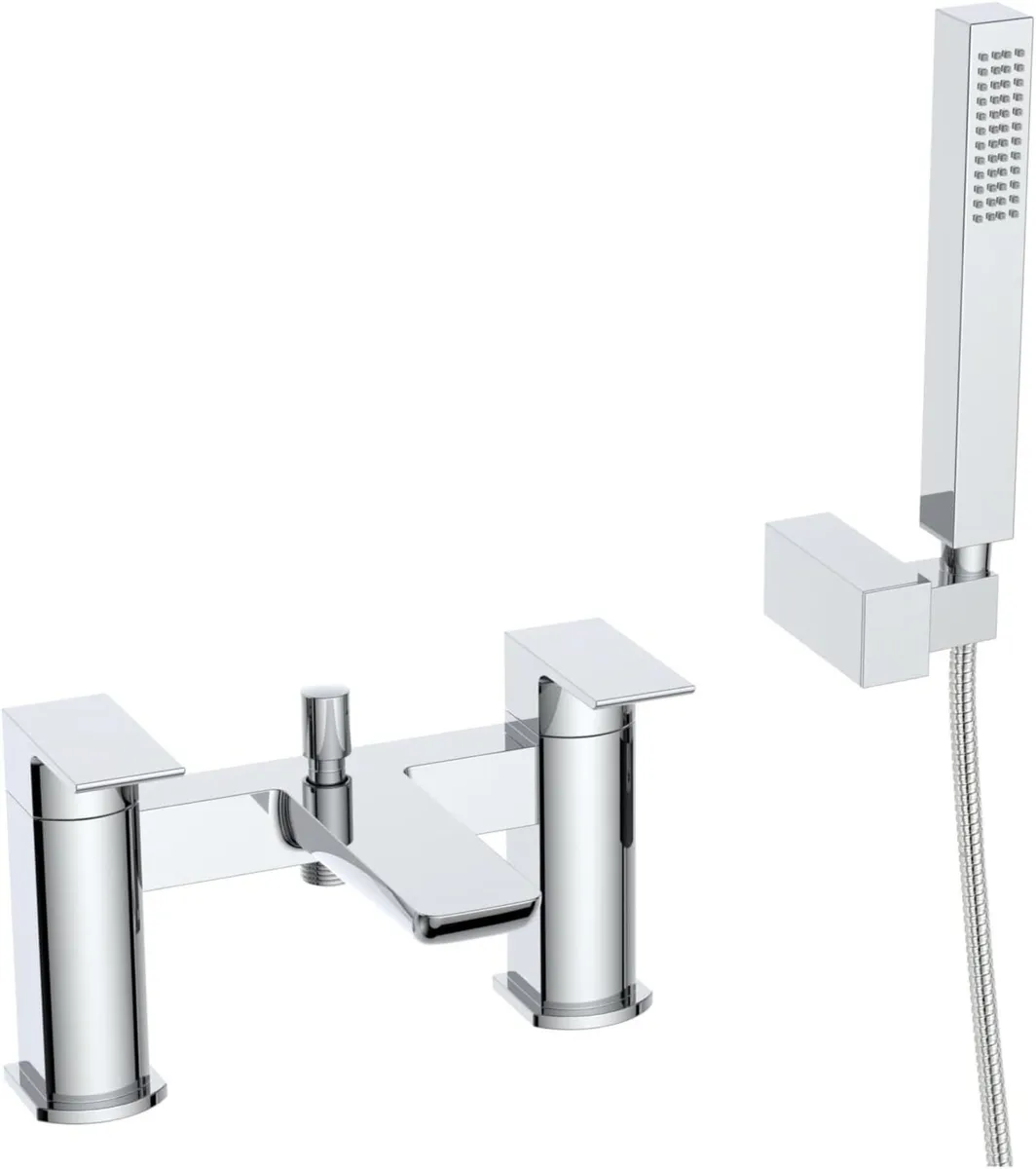 Soft Square Bath Shower Mixer Chrome Finish - Image 1