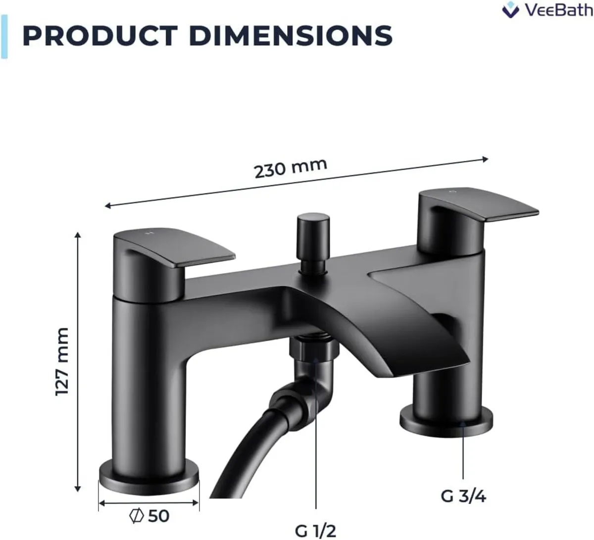 Cascade Bath Shower Mixer Matt Finish G3 4 - Image 3