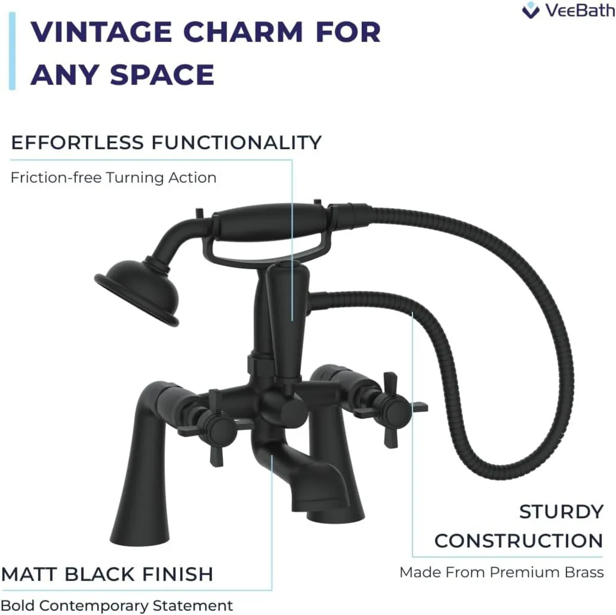Ripple Traditional Telephone Bath Shower Mixer Tap - Image 4