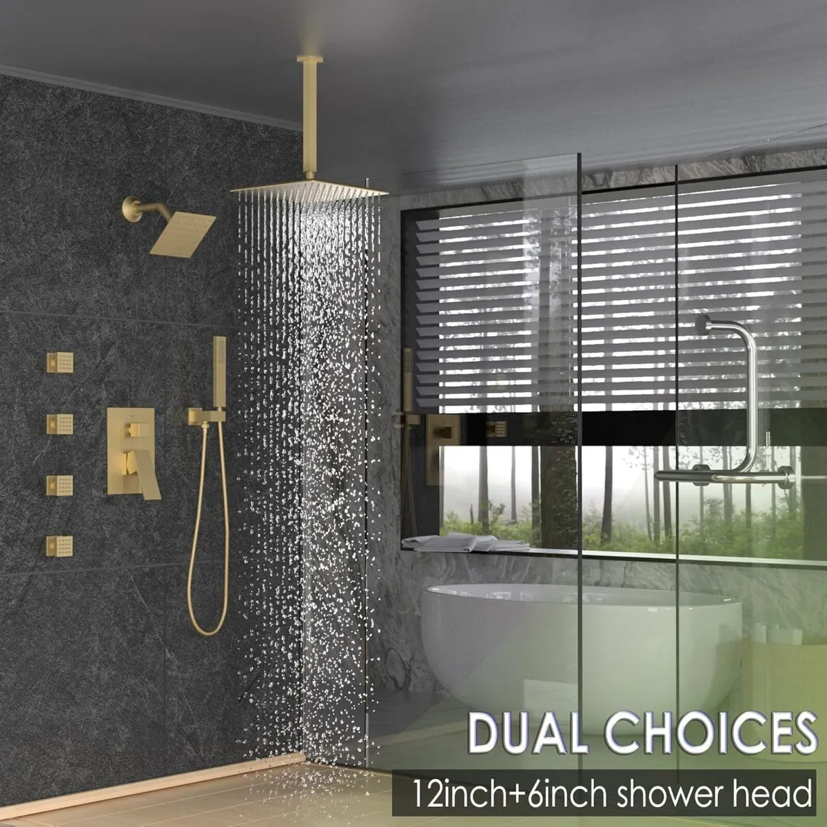 Dual Shower Head System with Body Spray Jets - Image 2