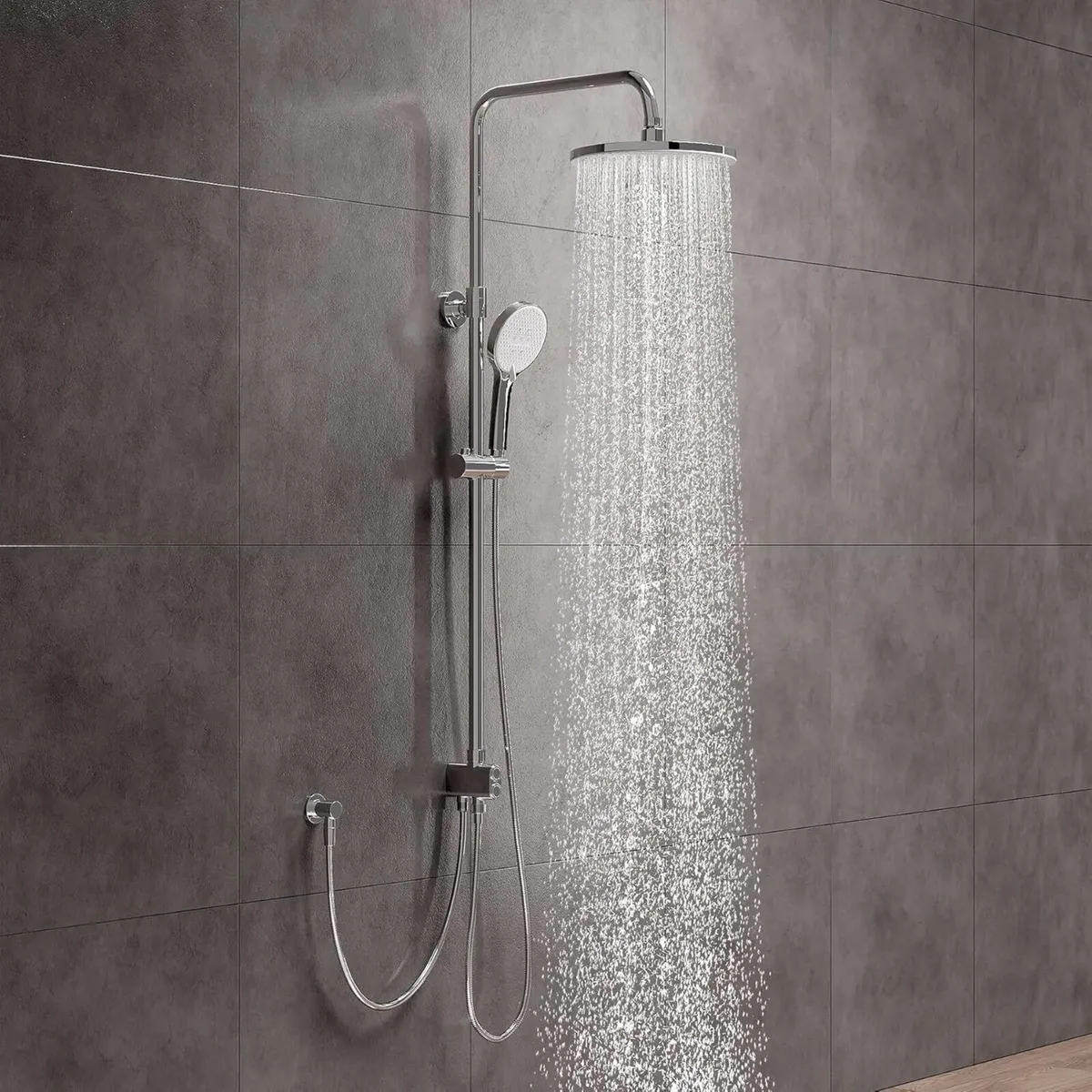 Shower Riser Rail Kit with 10" Rainfall Head - Image 2