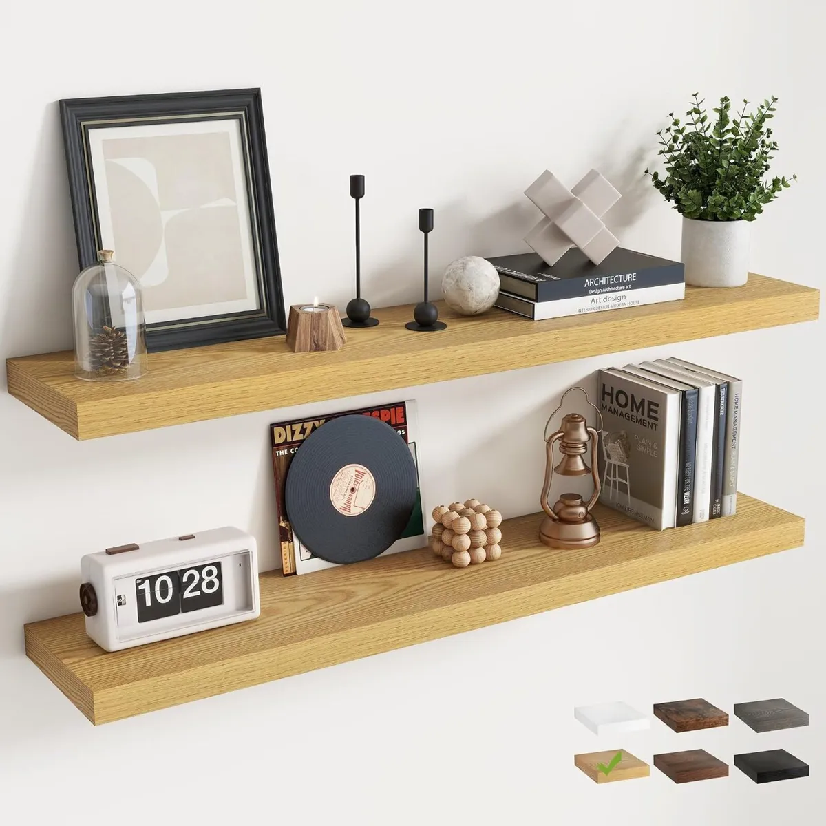 Floating Shelves Wall Shelf Bookshelf Natural - Image 1