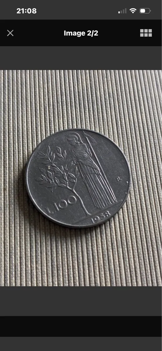 Very Rare 1958 Italian 100 Lira Coin - Image 2