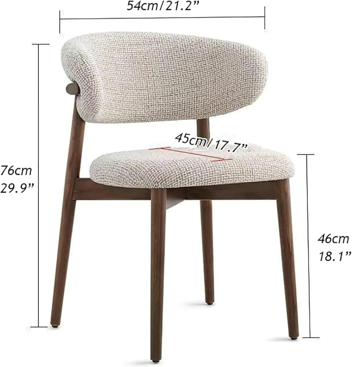 Modern Dining Chairs Linen Upholstered Kitchen - Image 3