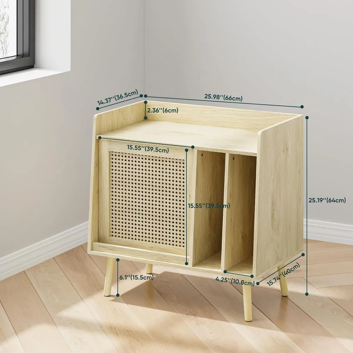 Record Player Stand Vinyl Storage Cabinet - Image 2