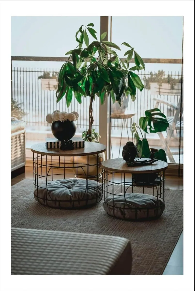 Coffee Table with Cat House Modern 2-In-1 Side - Image 1
