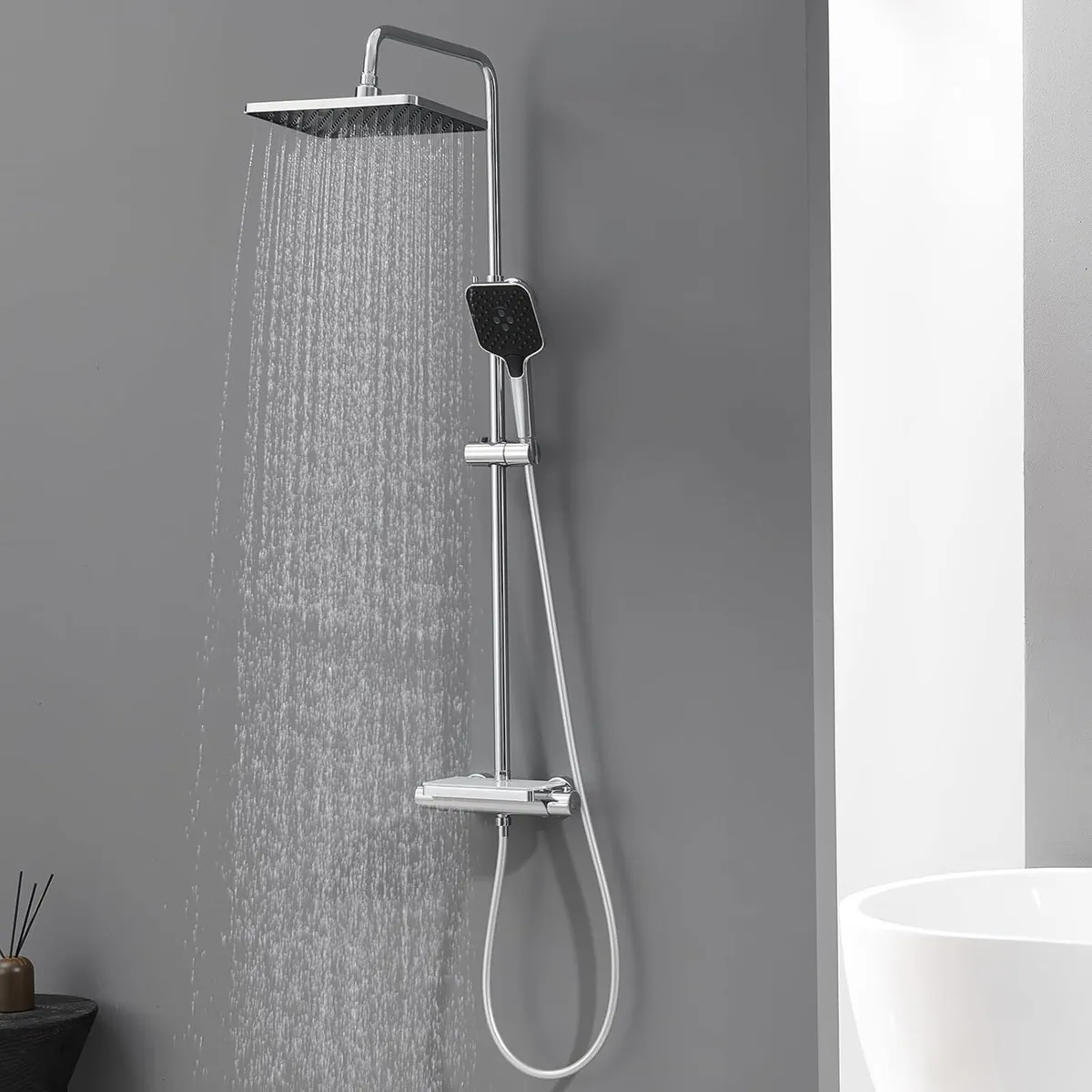 Thermostatic Shower Mixer Set Rainfall Head - Image 1