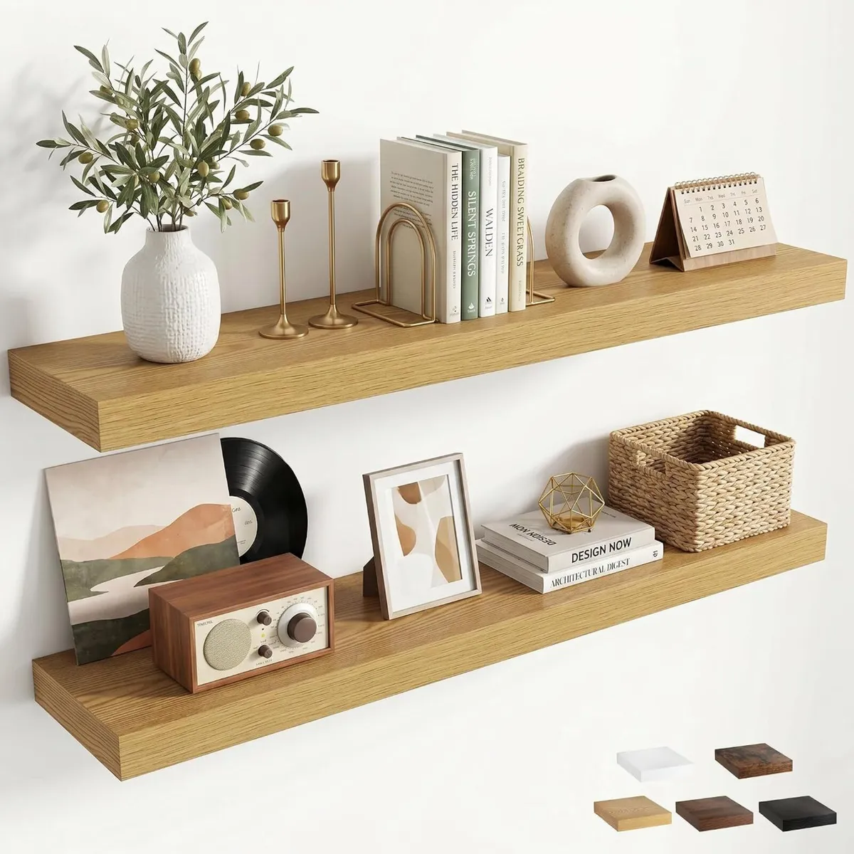 Floating Shelves Oak for Wall with Hidden - Image 1