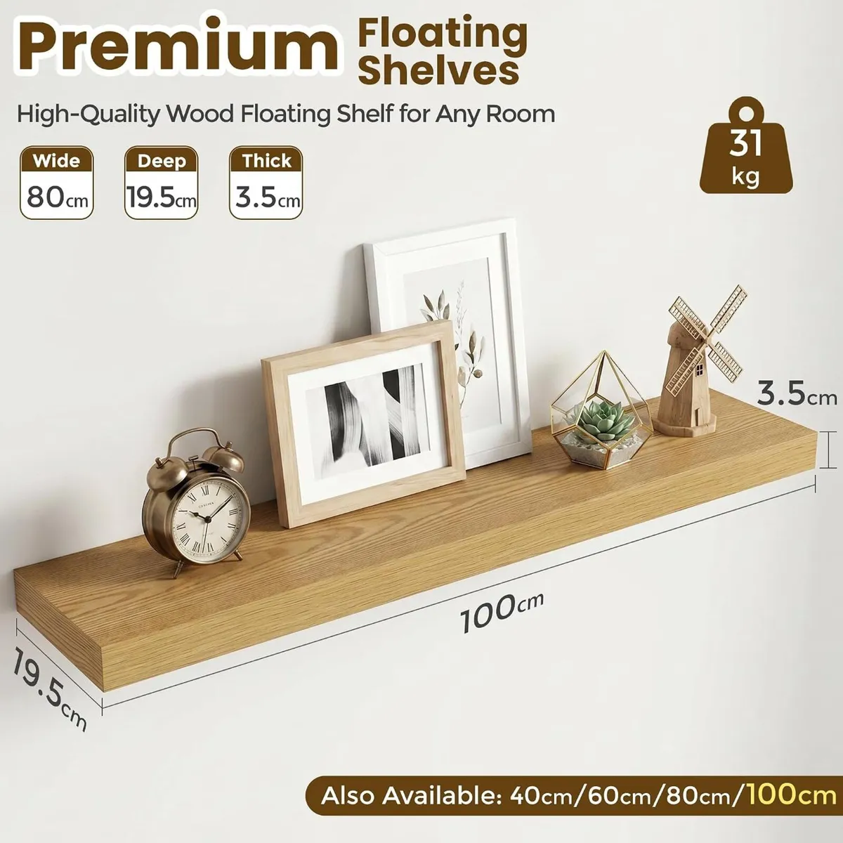 Floating Shelves Oak for Wall with Hidden - Image 3