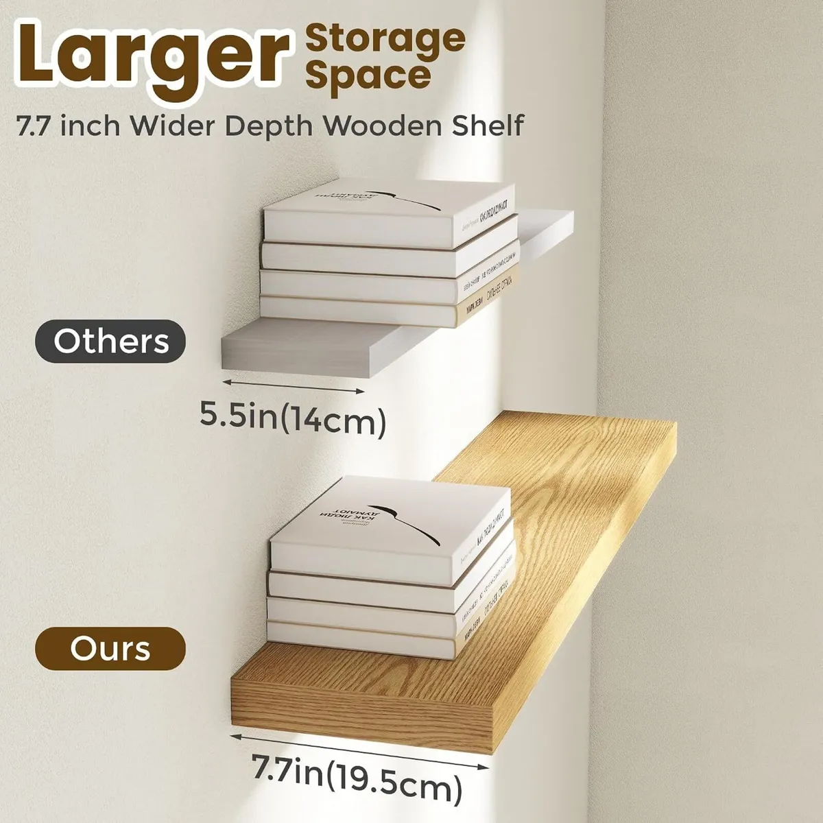 Floating Shelves Oak for Wall with Hidden - Image 4