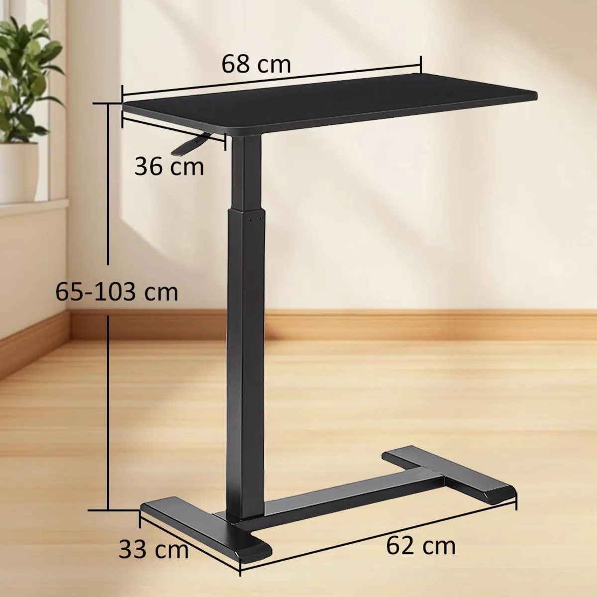 Overbed Table with Wheels Hospital Bed Pneumatic - Image 2