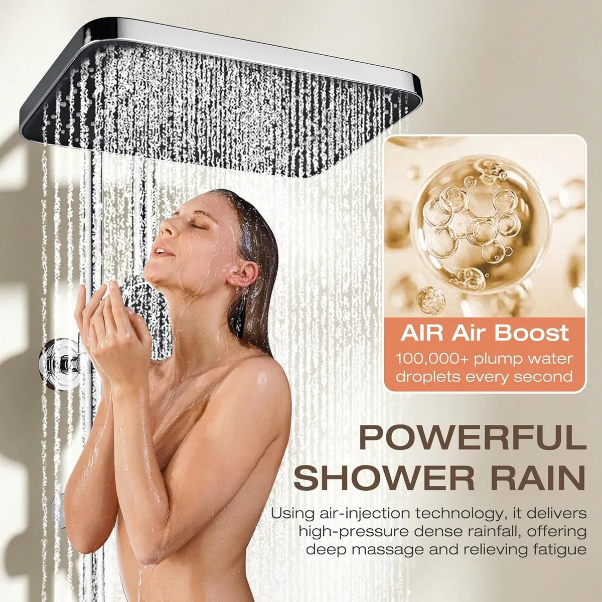 13" Rainfall Shower Set with Adjustable Riser Rail - Image 4