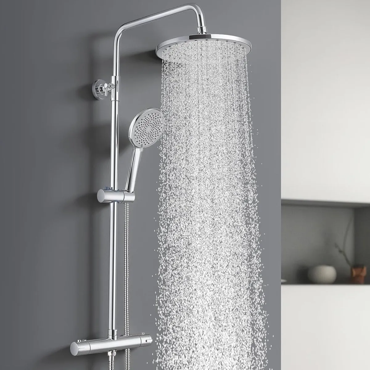 Thermostatic Shower Mixer Set 5 Jet Types Hand - Image 2