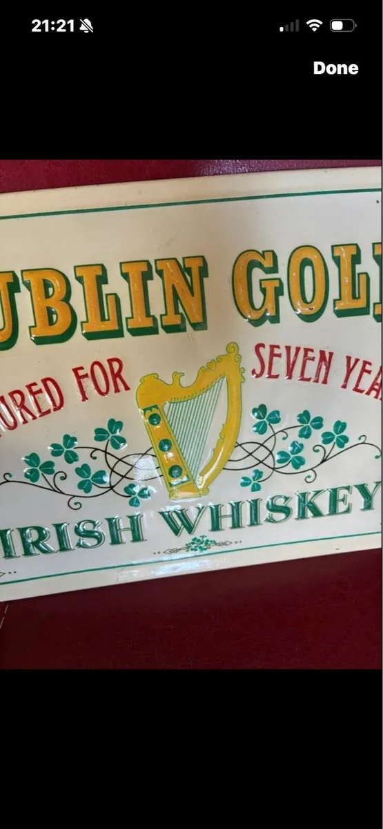 Vintage Dublin Gold Metal Bar Display - Image 2