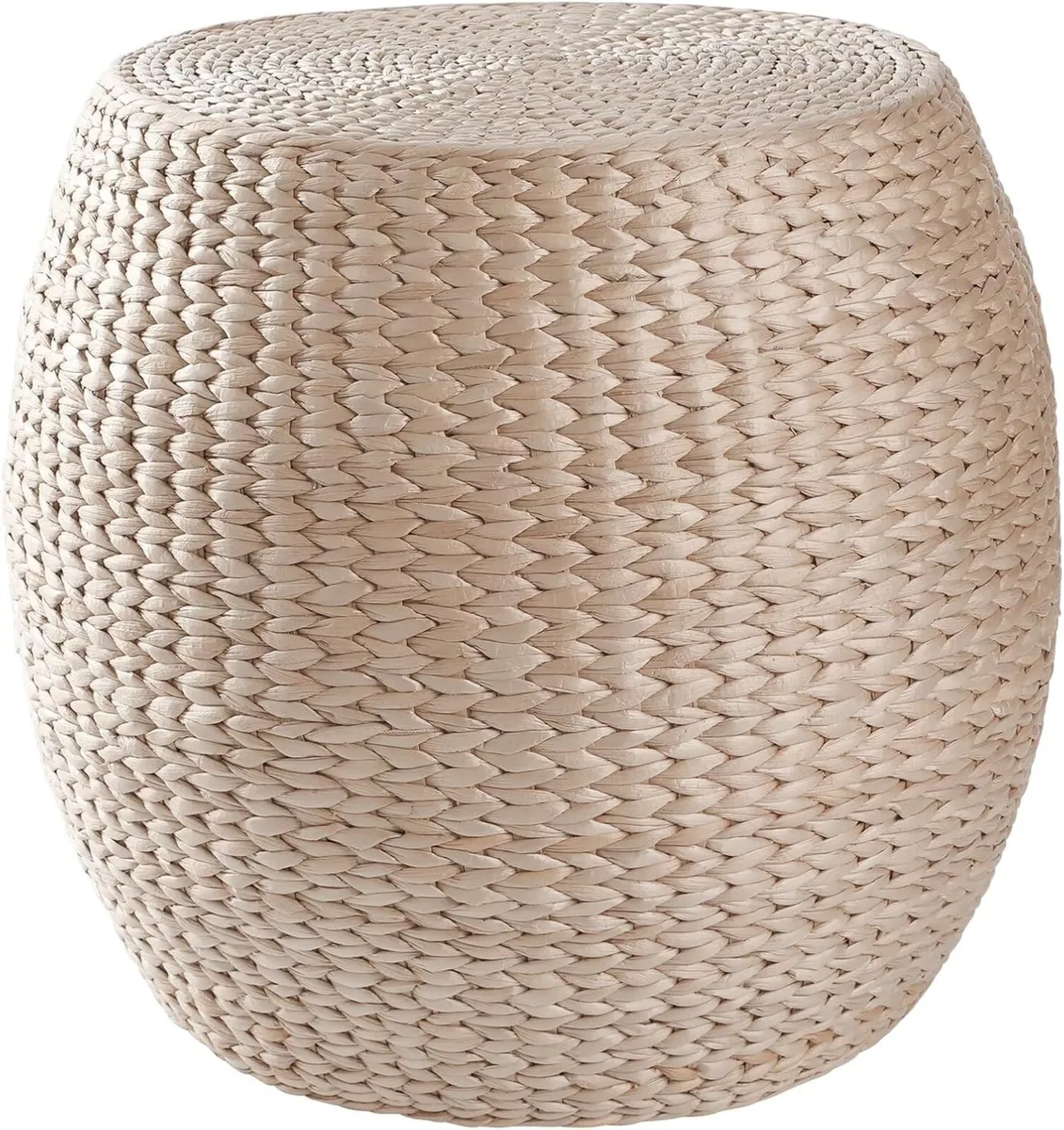 Round Natural Straw Pouf Ottoman Boho - Image 1