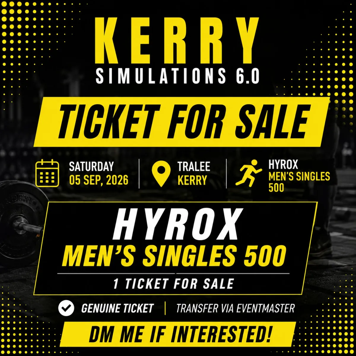 Hyrox Kerry September 2026 Ticket for sale - Image 1