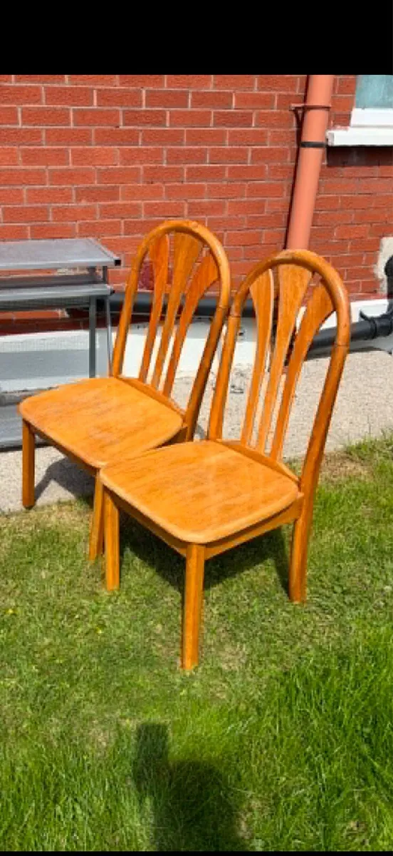 2 wooden kitchen chairs