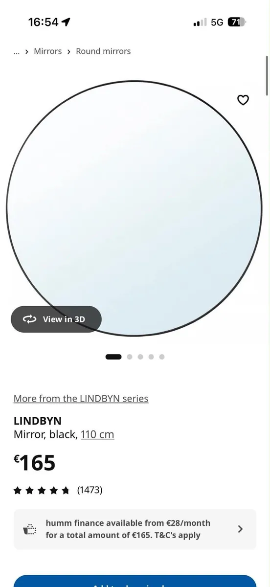 large ikea mirror €20 was €165 - Image 4
