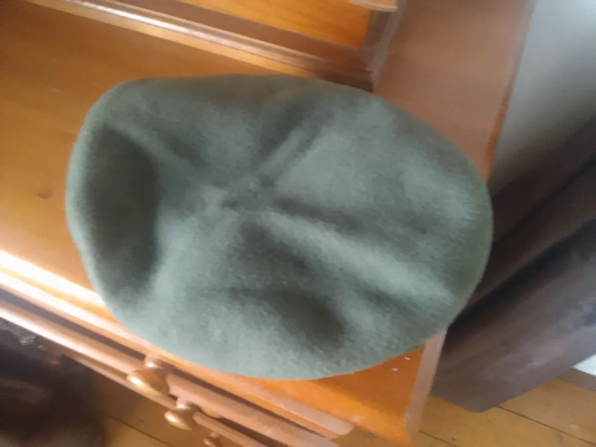 Vintage long Army Coat with Berry Cap - Image 2