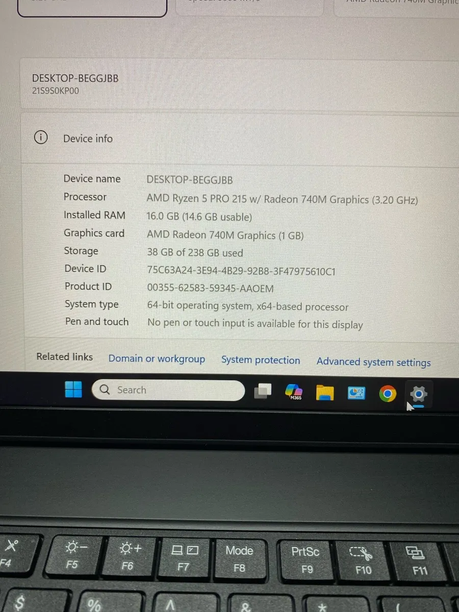 Lenovo Thinkpad Ryzen 5 16/256 win 11 pro - Image 4