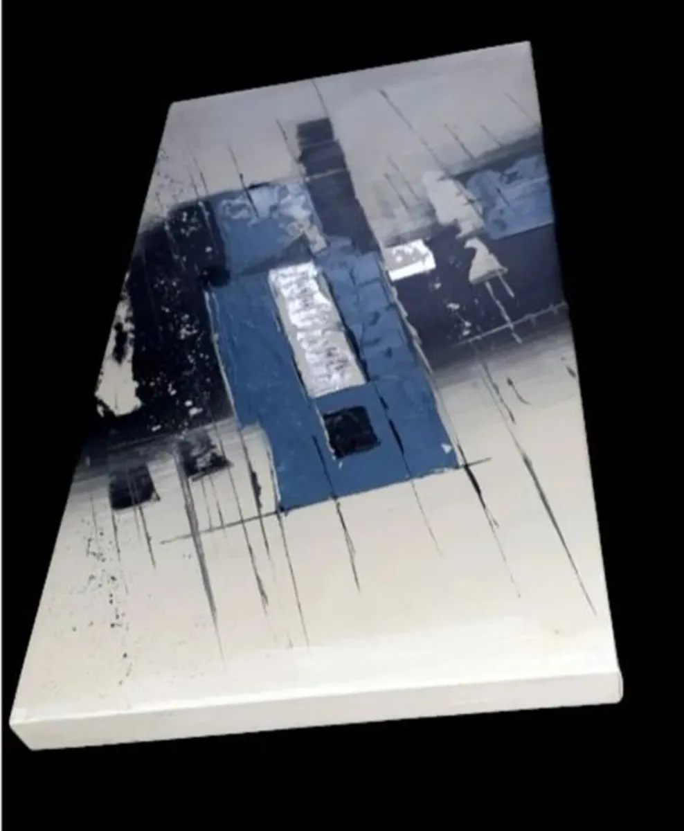 Ex-Harrods Modern Abstract Canvas Painting - Image 3
