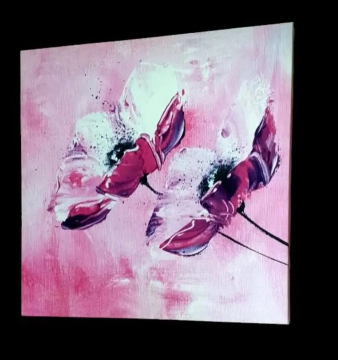 Brand New Abstract Pink Floral Canvas Art - Image 4