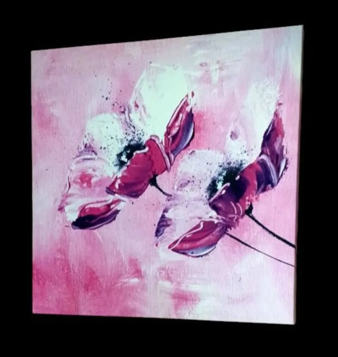 Brand New Abstract Pink Floral Canvas Art - Image 3