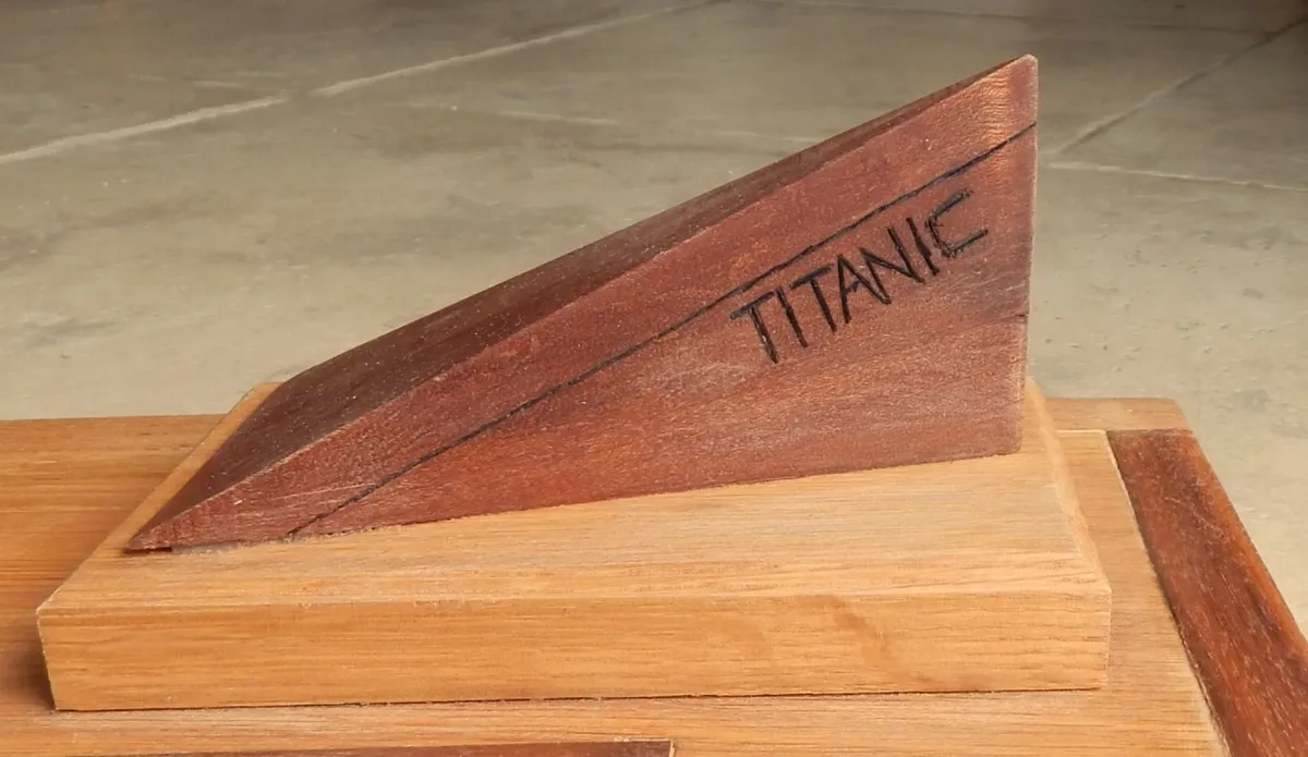 Hand Crafted & Carved Wooden Artwork of Titanic - Image 4