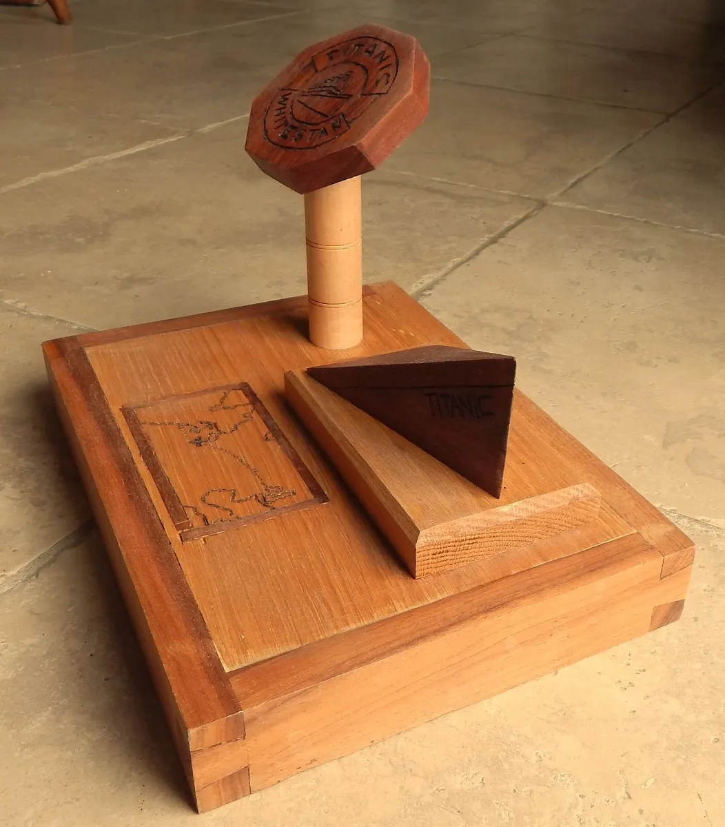 Hand Crafted & Carved Wooden Artwork of Titanic - Image 2