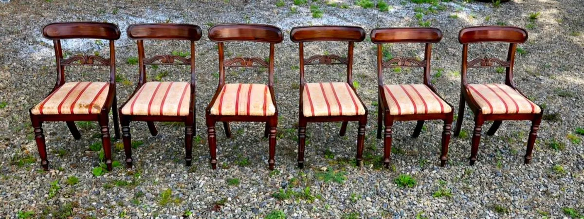 6  mahogany chairs  in good condition - Image 1