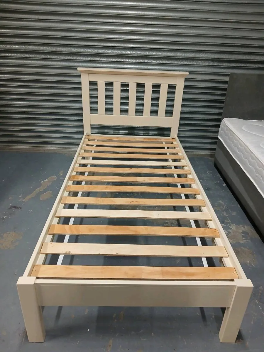 Cream 3ft single bed frame - Image 1