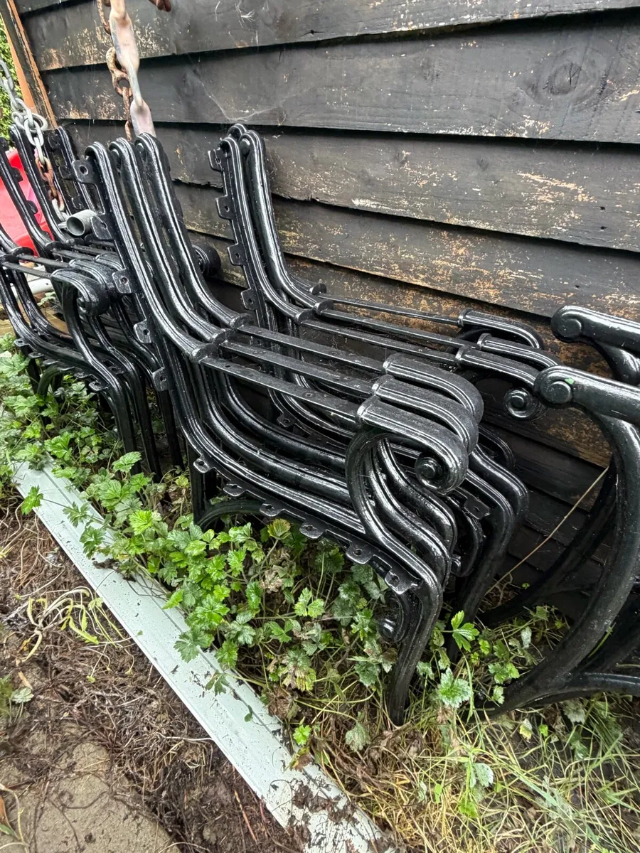 cast iron bench and table sets - Image 1